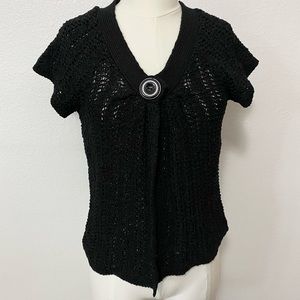 Tweeds Black Knit Caplet Size Small